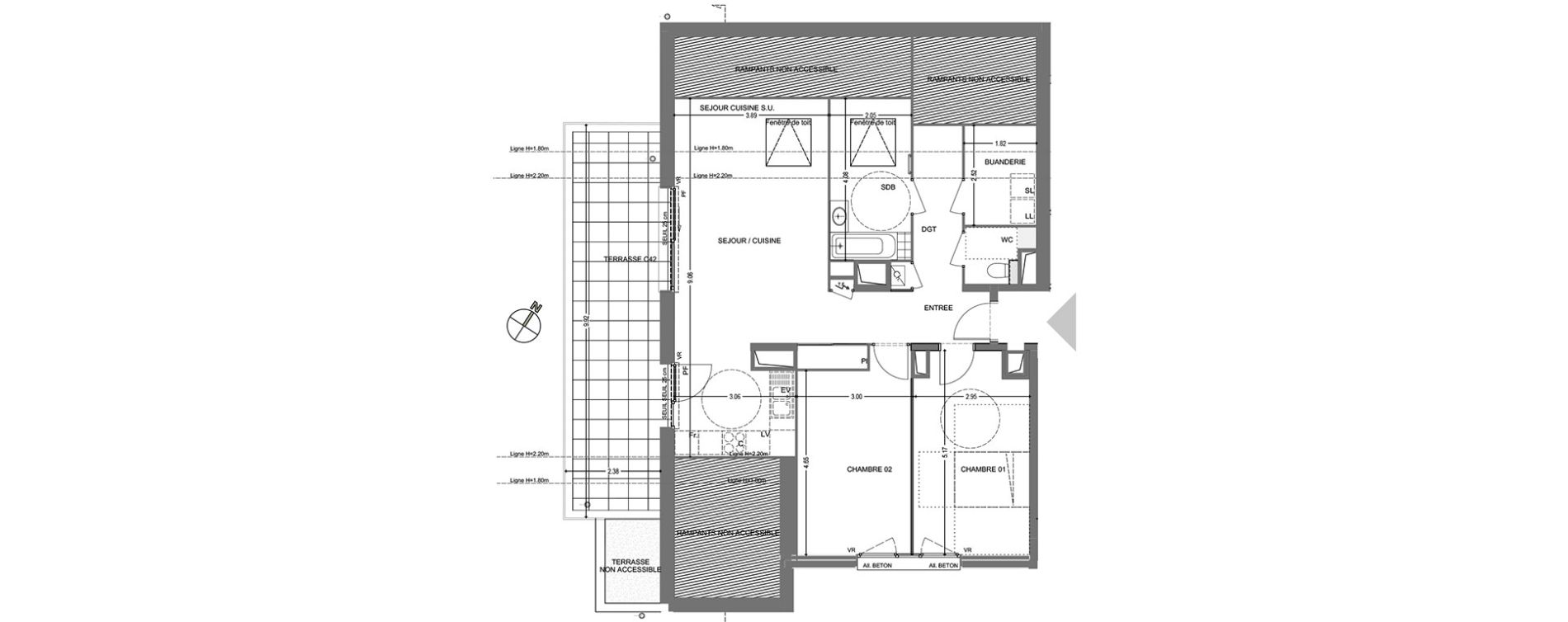 Appartement T3 de 77,85 m2 &agrave; Poisy Centre