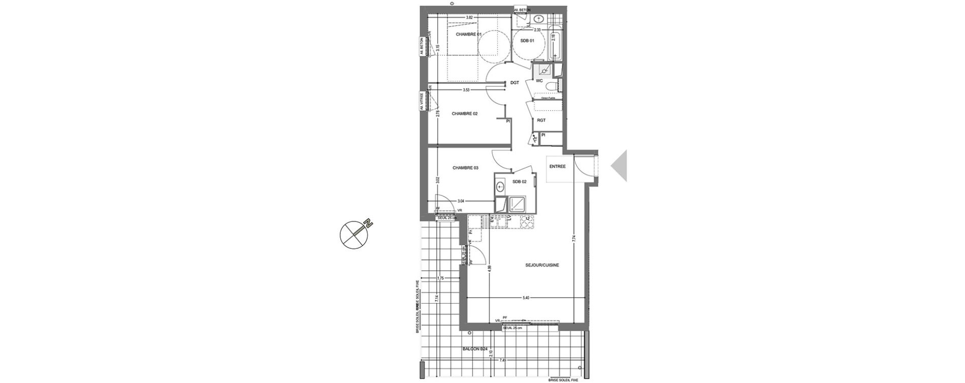 Appartement T4 de 84,00 m2 &agrave; Poisy Centre
