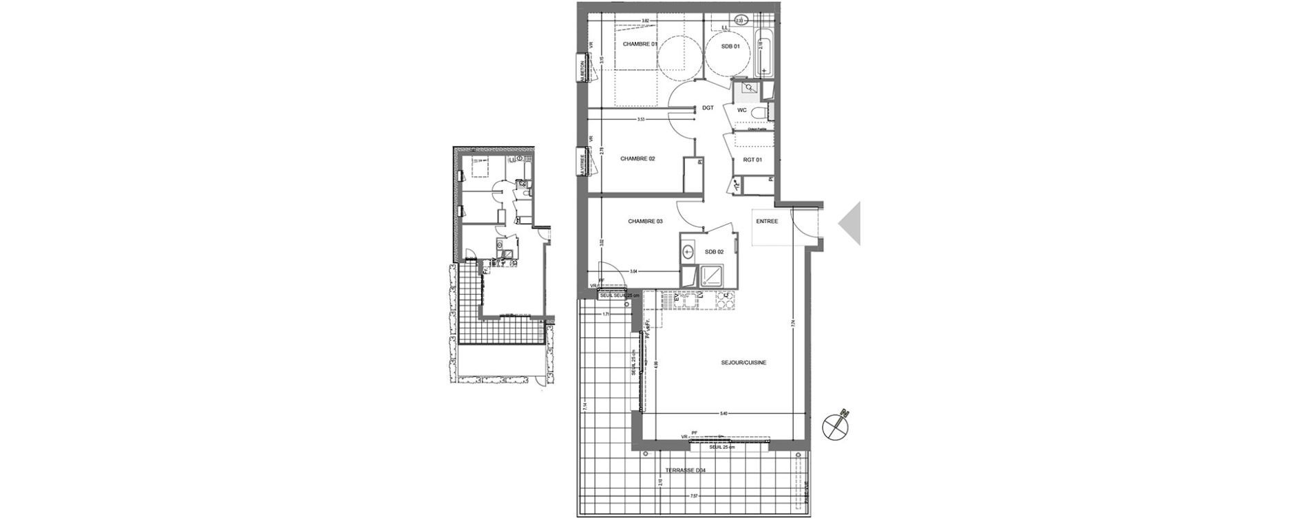 Appartement T4 de 83,98 m2 &agrave; Poisy Centre