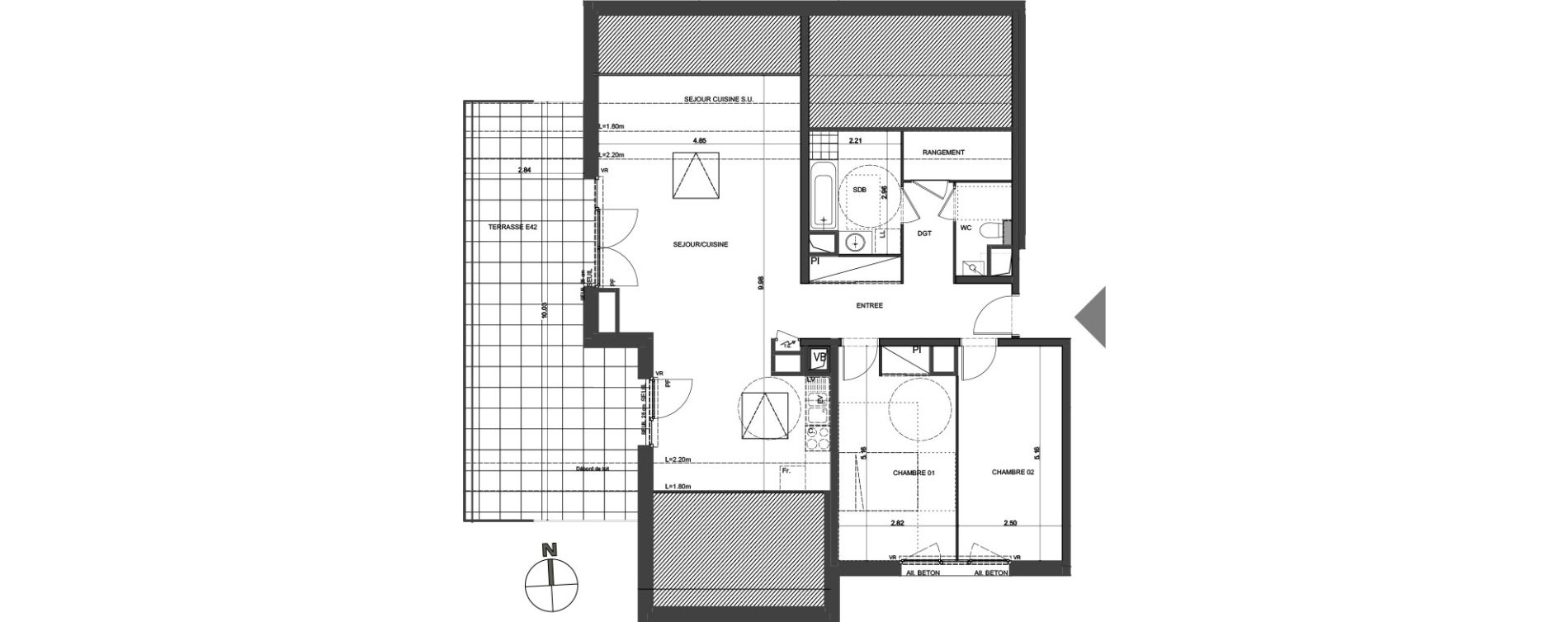 Appartement T3 de 84,45 m2 &agrave; Poisy Centre