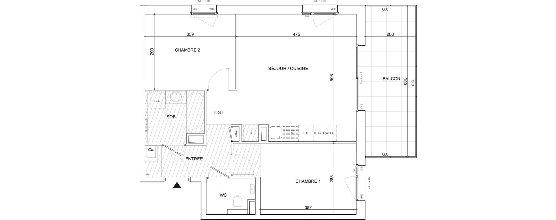 Appartement T3 de 60,78 m2 &agrave; Poisy Centre