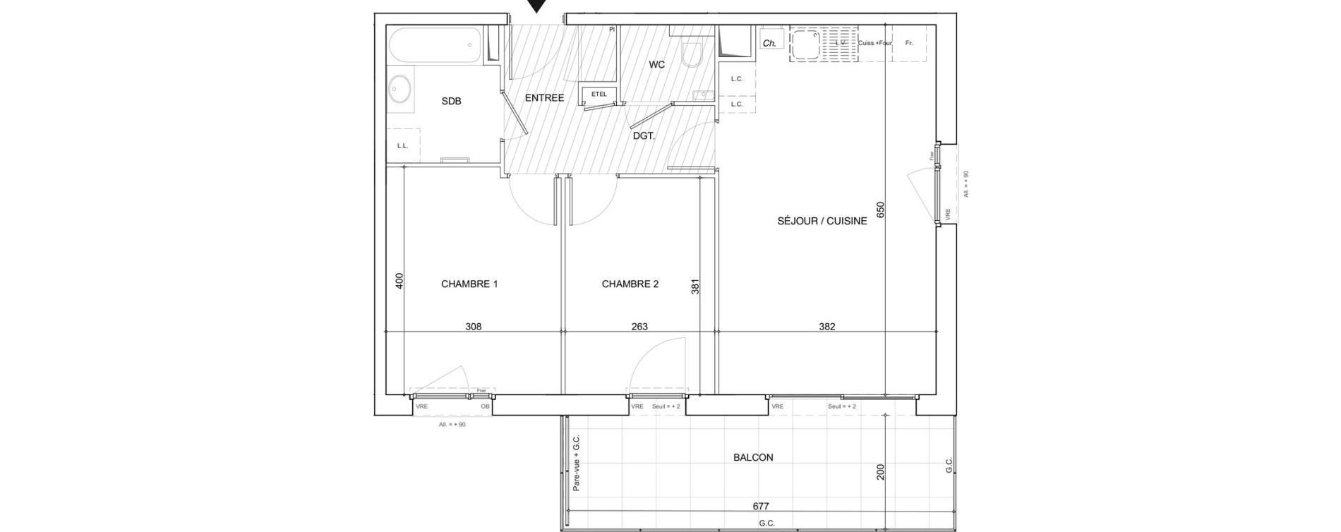 Appartement T3 de 60,26 m2 &agrave; Poisy Centre