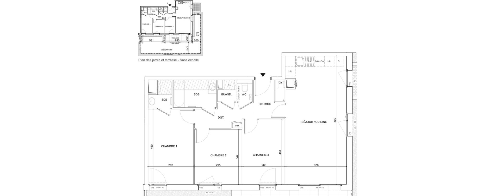 Appartement T4 de 81,86 m2 &agrave; Poisy Centre