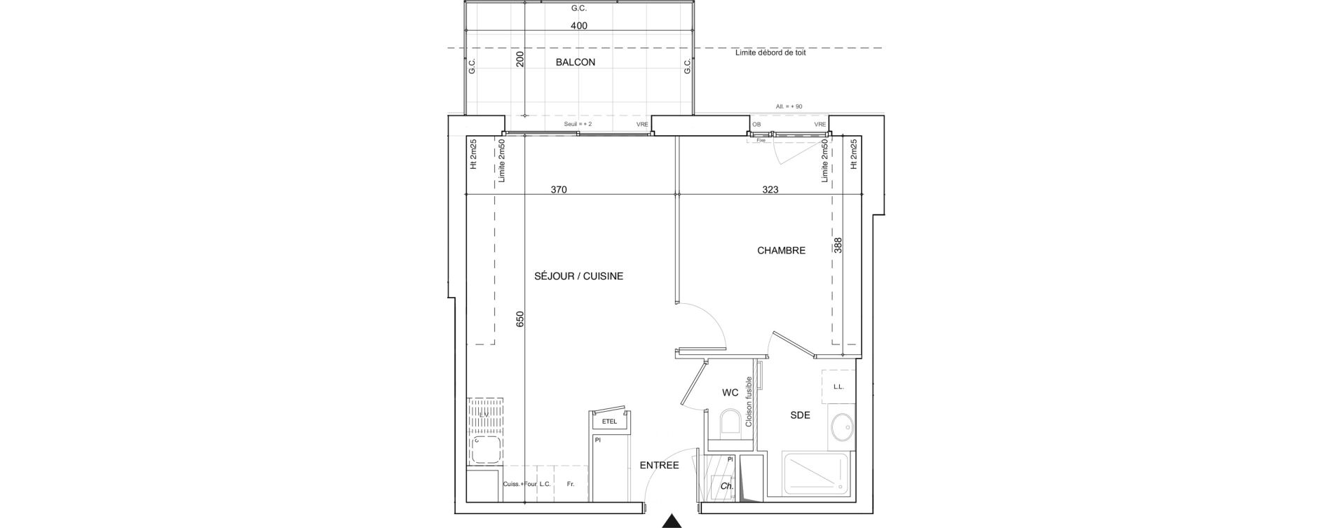 Appartement T2 de 42,74 m2 &agrave; Poisy Centre