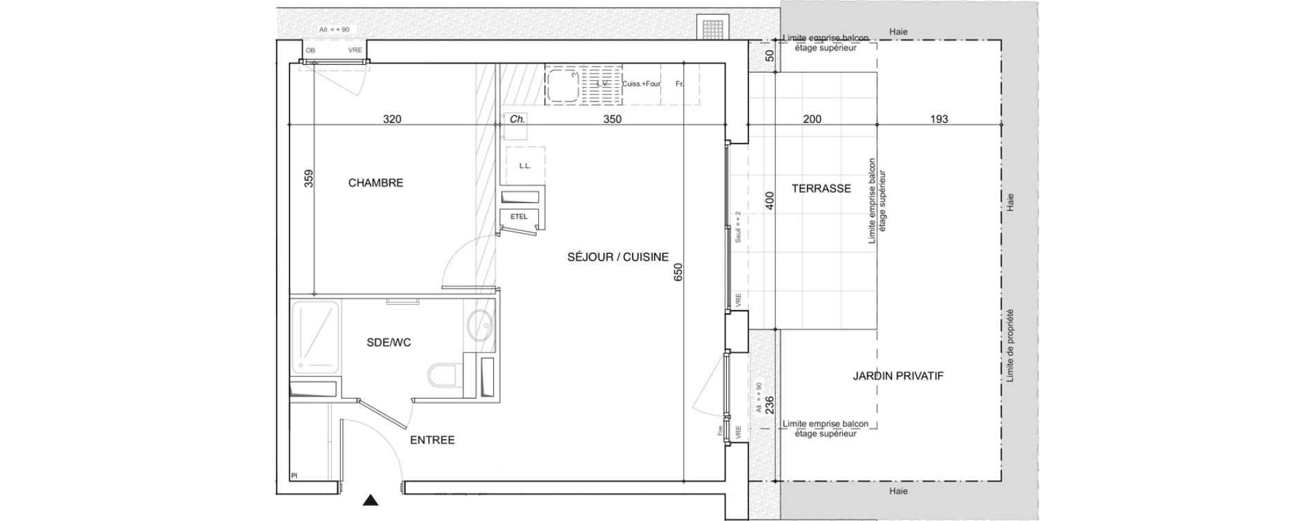 Appartement T2 de 42,08 m2 &agrave; Poisy Centre