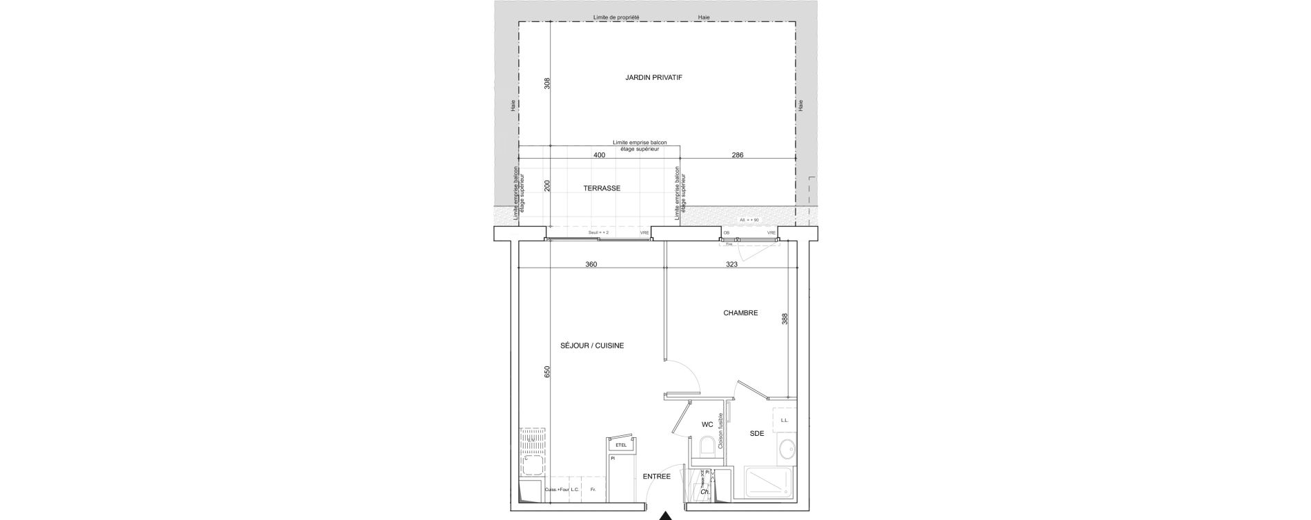 Appartement T2 de 42,34 m2 &agrave; Poisy Centre