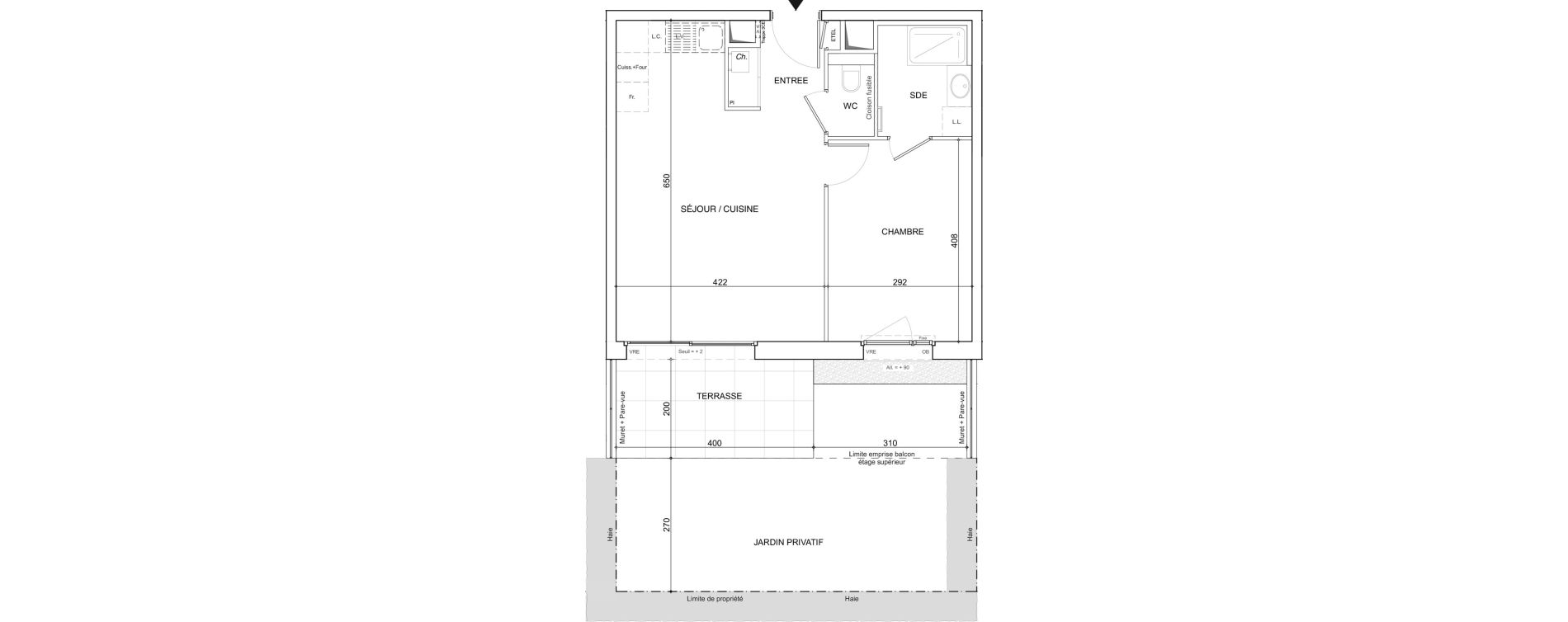 Appartement T2 de 44,39 m2 &agrave; Poisy Centre