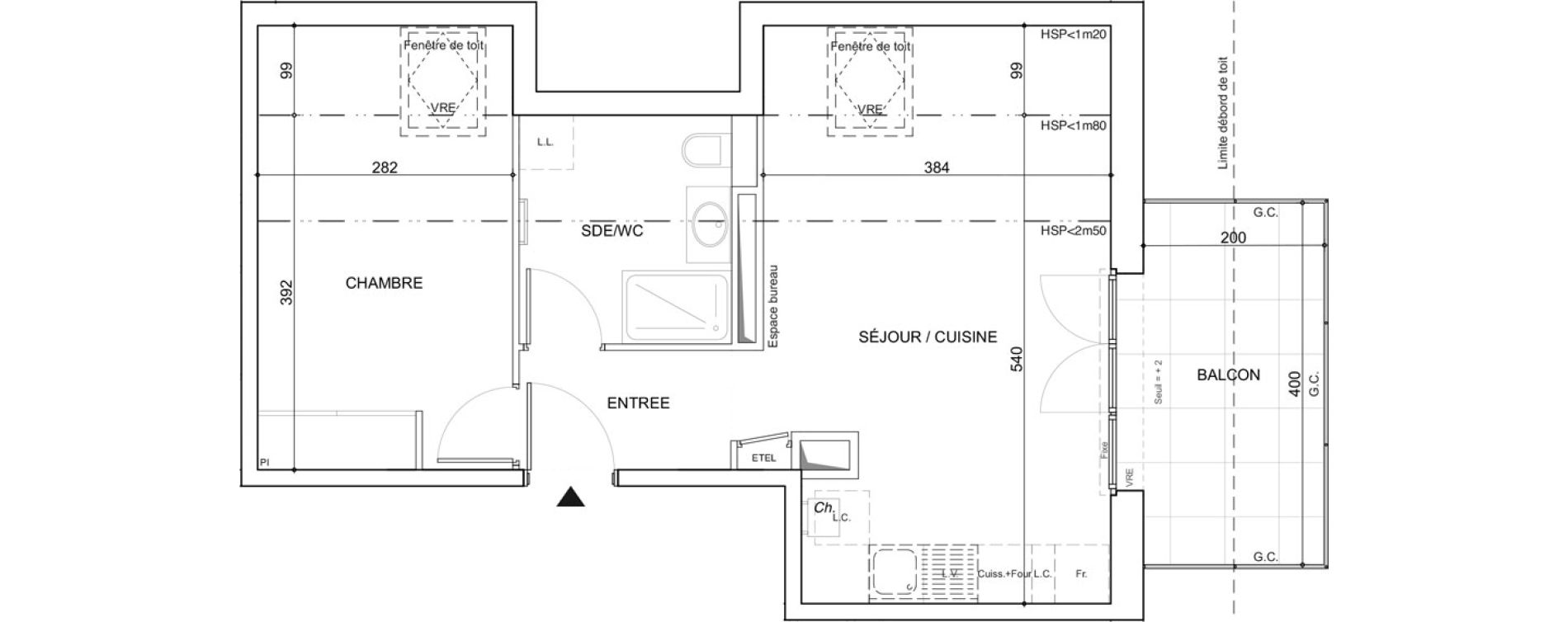 Appartement T2 de 40,05 m2 &agrave; Poisy Centre