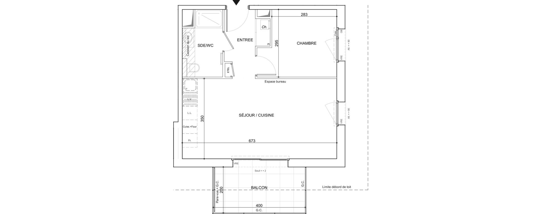 Appartement T2 de 41,93 m2 &agrave; Poisy Centre