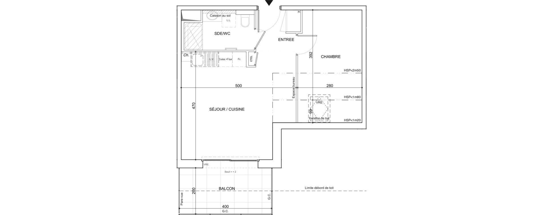 Appartement T2 de 39,40 m2 &agrave; Poisy Centre