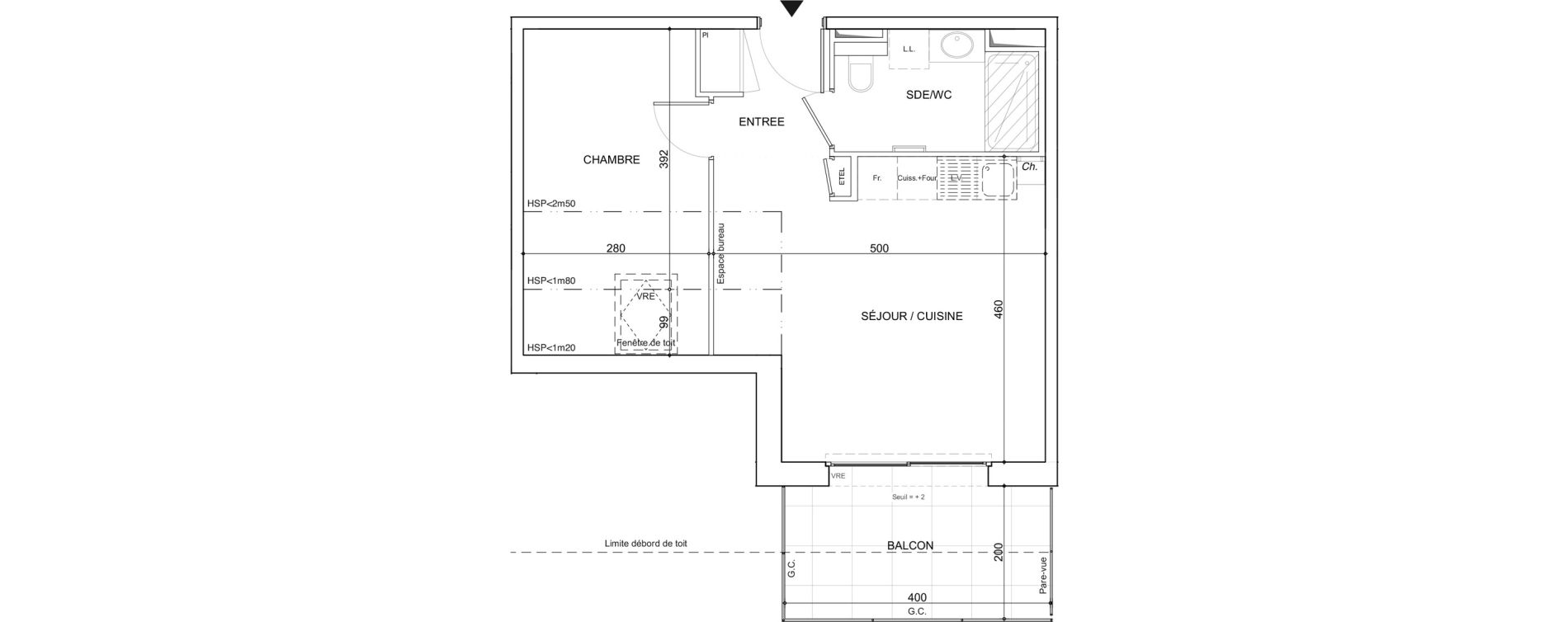 Appartement T2 de 39,50 m2 &agrave; Poisy Centre