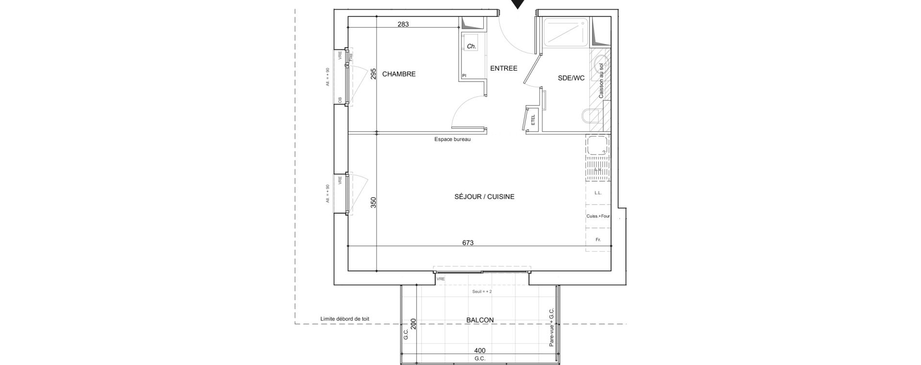 Appartement T2 de 41,93 m2 &agrave; Poisy Centre