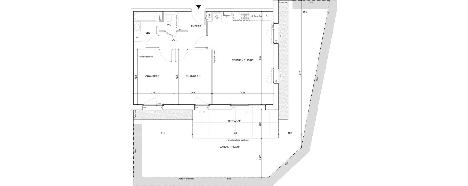 Appartement T3 de 61,36 m2 &agrave; Poisy Centre