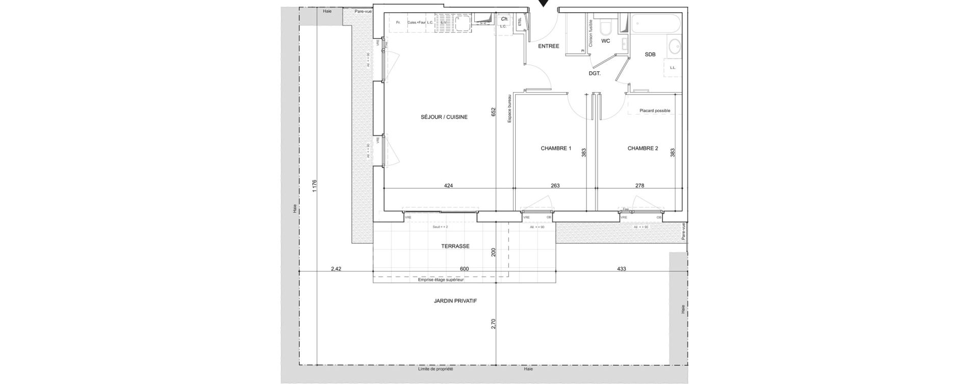 Appartement T3 de 61,36 m2 &agrave; Poisy Centre