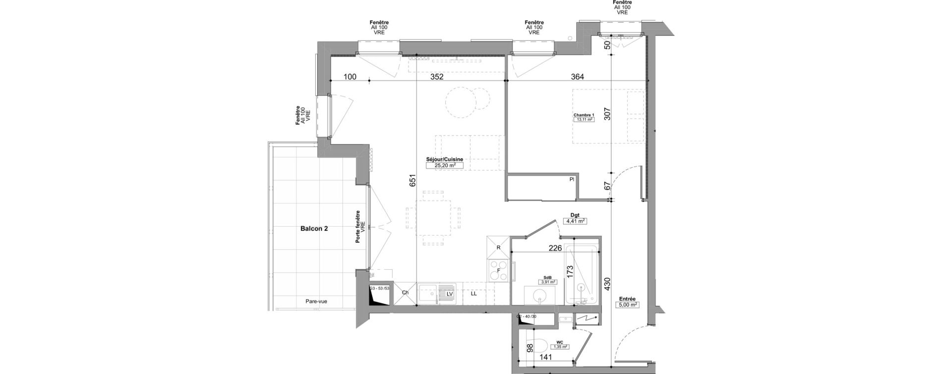 Appartement T2 de 52,98 m2 &agrave; Praz-Sur-Arly Centre