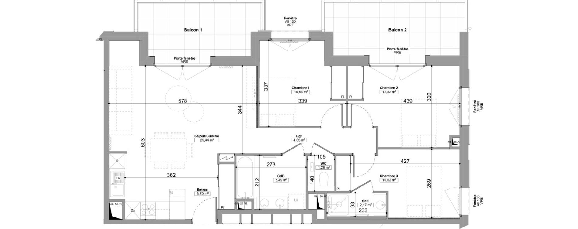 Appartement T4 de 80,69 m2 &agrave; Praz-Sur-Arly Centre