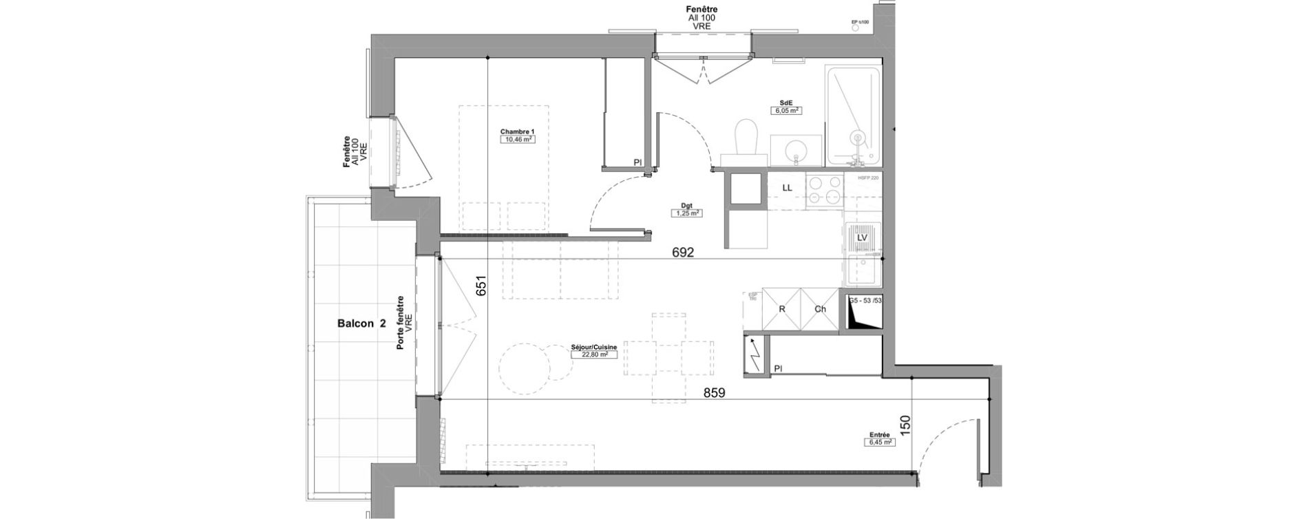 Appartement T2 de 47,01 m2 &agrave; Praz-Sur-Arly Centre