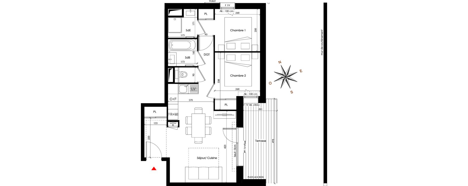 Appartement T3 de 49,98 m2 &agrave; Praz-Sur-Arly Centre