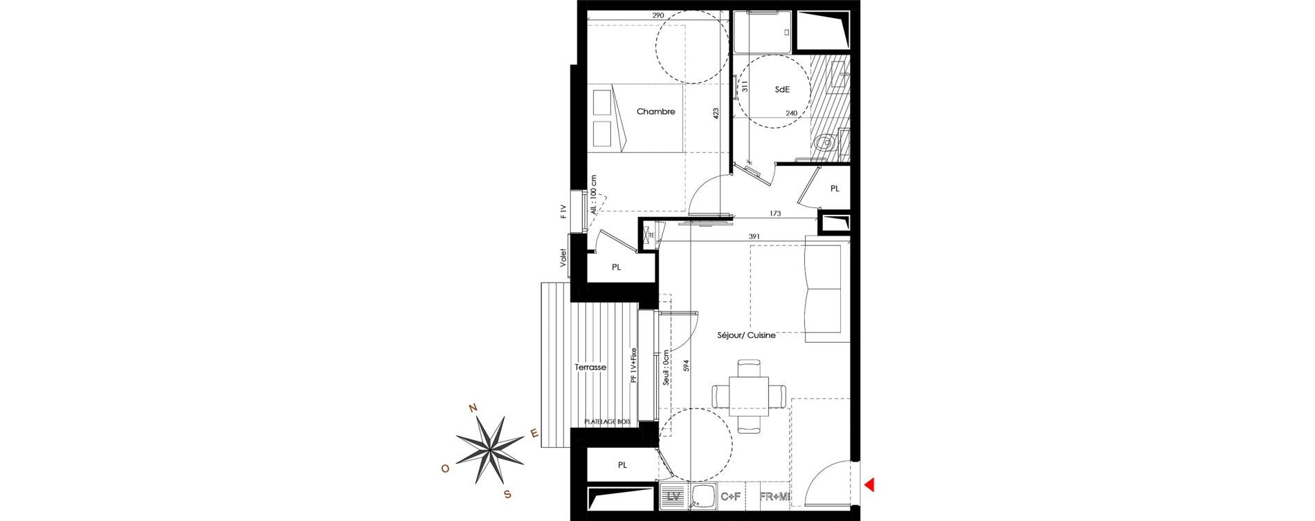 Appartement T2 de 46,66 m2 &agrave; Praz-Sur-Arly Centre