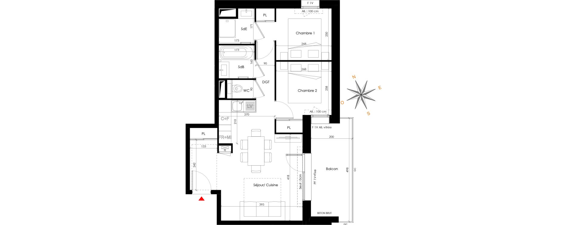 Appartement T3 de 49,94 m2 &agrave; Praz-Sur-Arly Centre