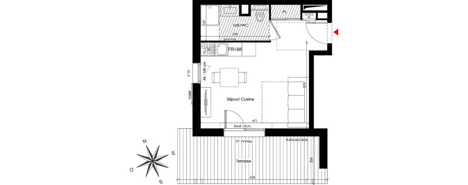Appartement T1 de 25,42 m2 à Praz-Sur-Arly Centre