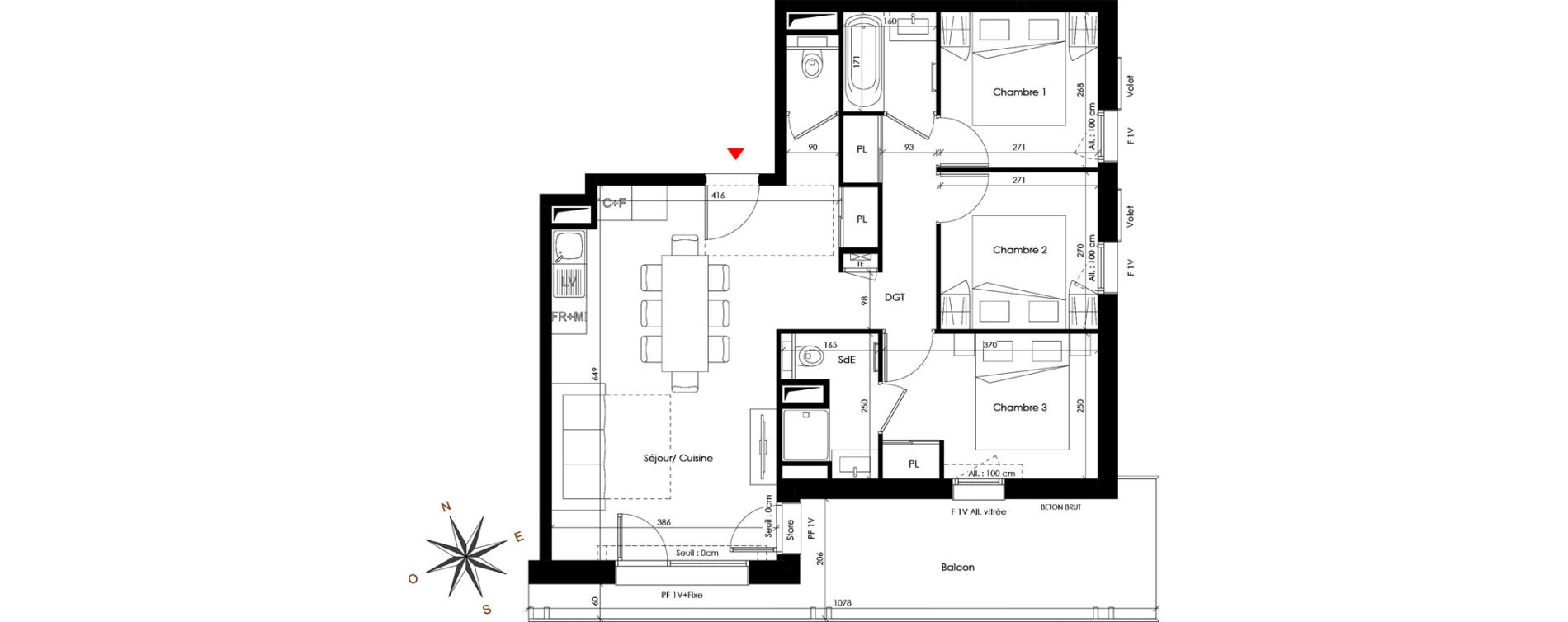 Appartement T4 de 64,36 m2 à Praz-Sur-Arly Centre