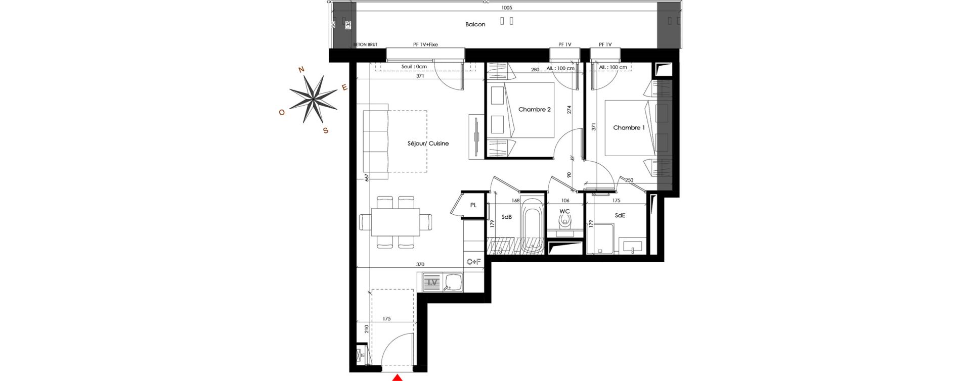 Appartement T3 de 53,16 m2 &agrave; Praz-Sur-Arly Centre