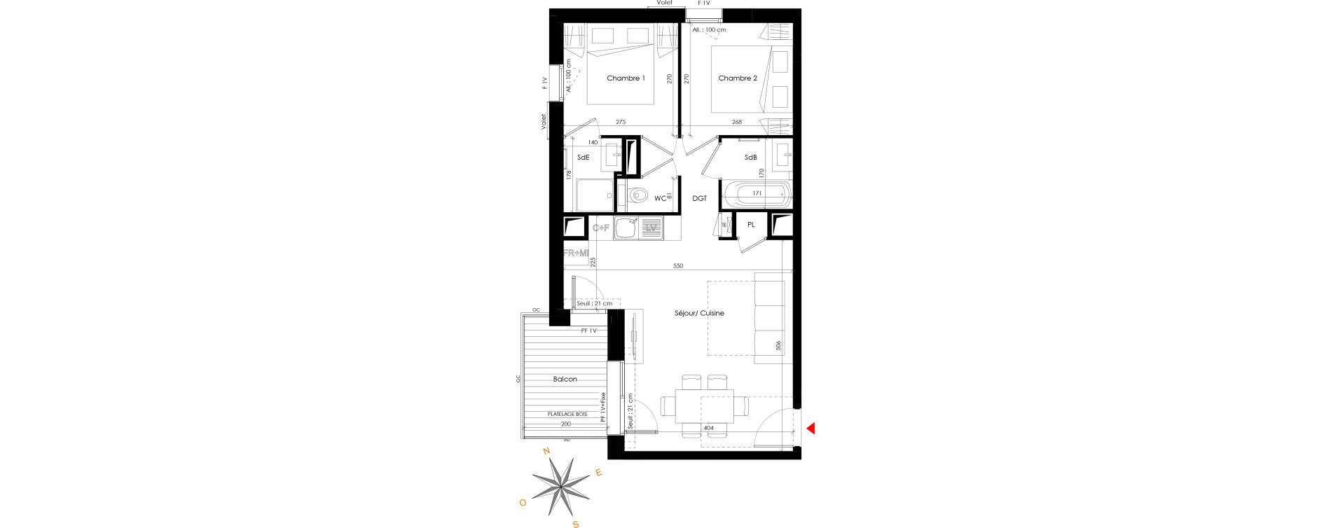 Appartement T3 de 48,85 m2 &agrave; Praz-Sur-Arly Centre