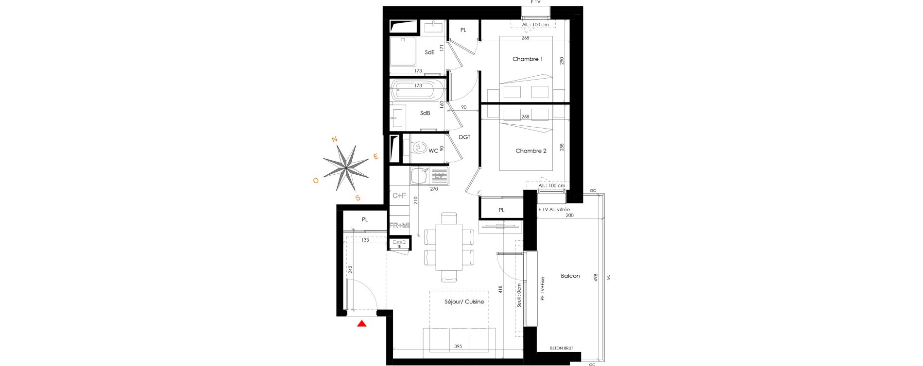 Appartement T3 de 49,94 m2 à Praz-Sur-Arly Centre