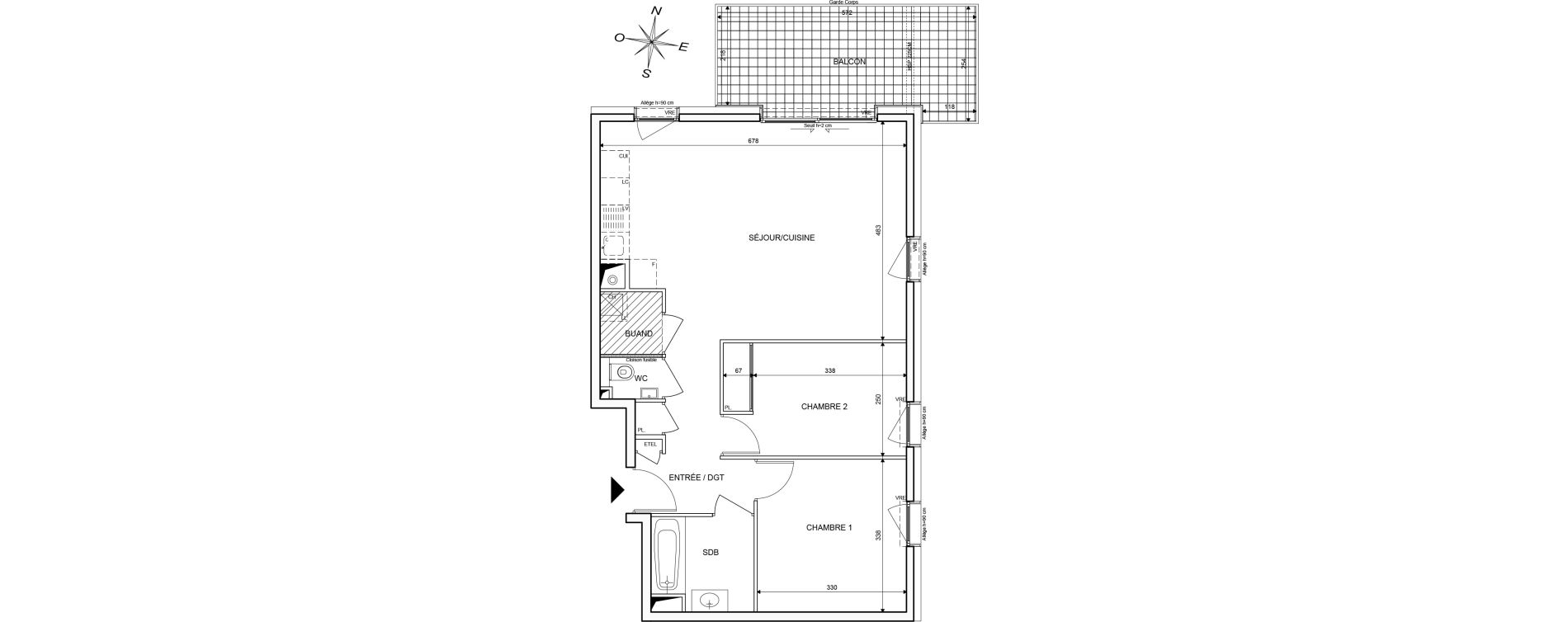 Appartement T3 de 66,41 m2 &agrave; Publier Centre