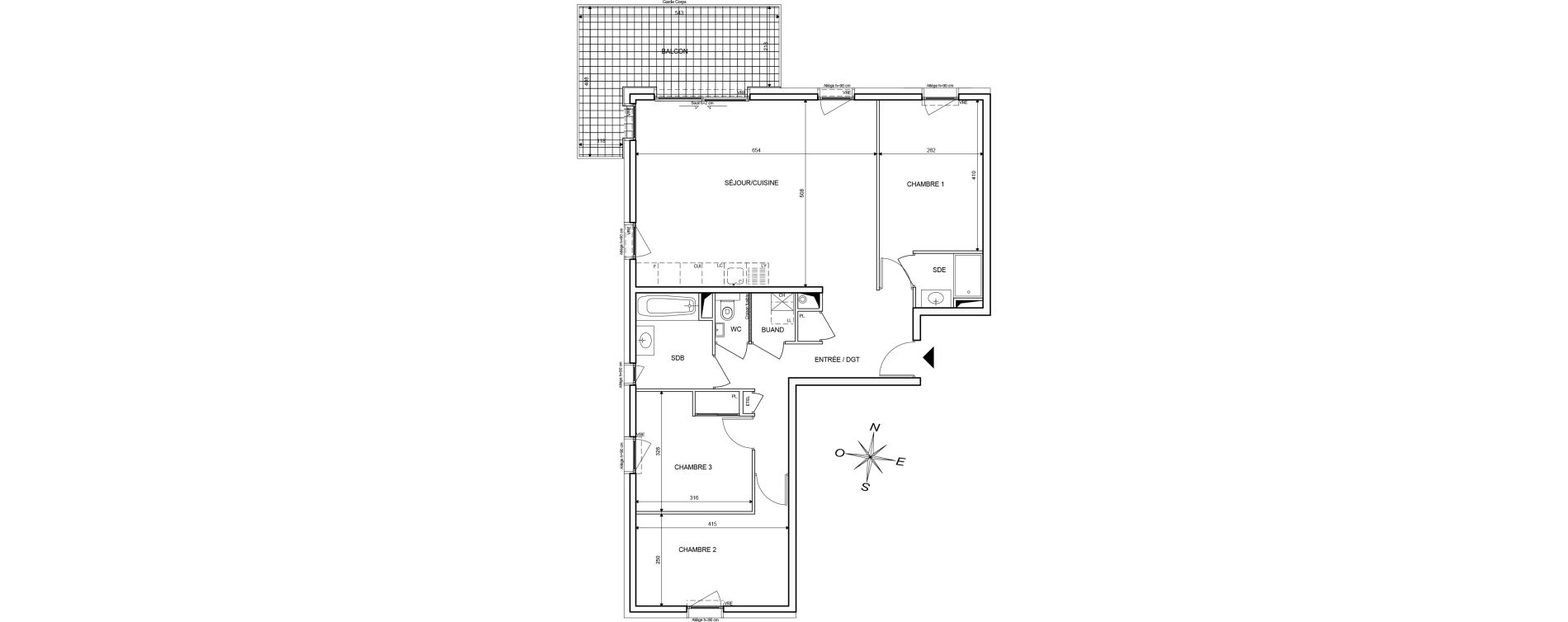 Appartement T4 de 89,42 m2 &agrave; Publier Centre