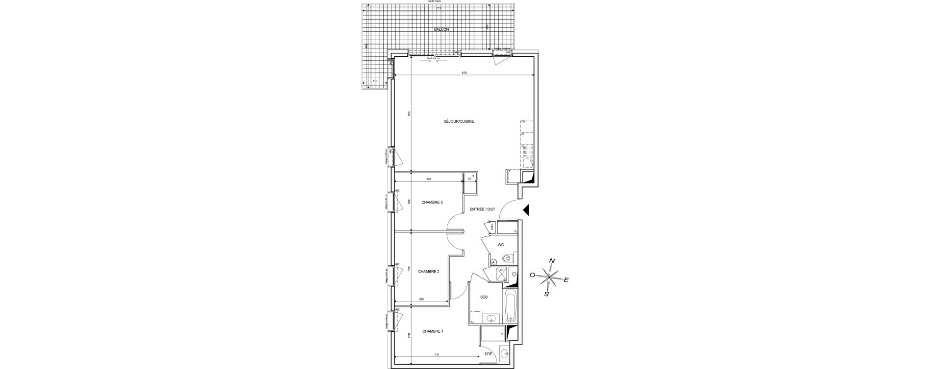 Appartement T4 de 90,00 m2 &agrave; Publier Centre