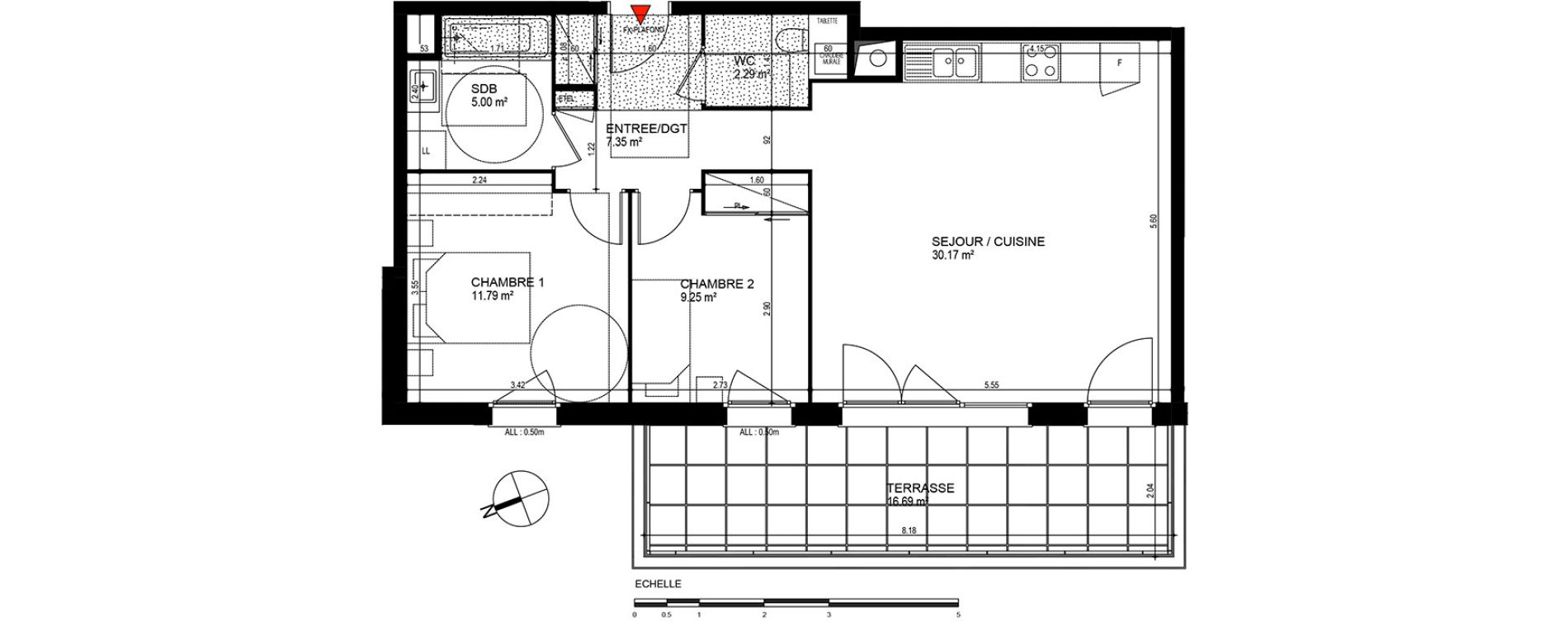 Appartement T3 de 65,85 m2 &agrave; Publier Centre