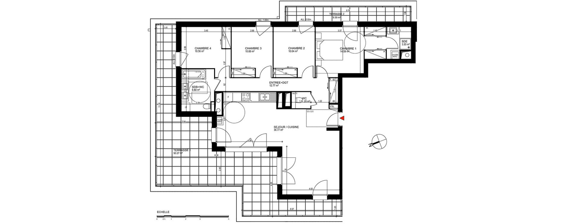 Appartement T5 de 105,83 m2 &agrave; Publier Centre