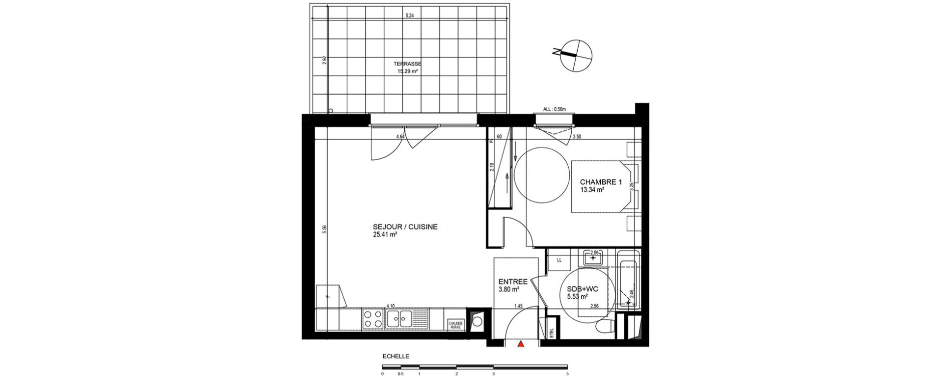 Appartement T2 de 48,08 m2 &agrave; Publier Centre