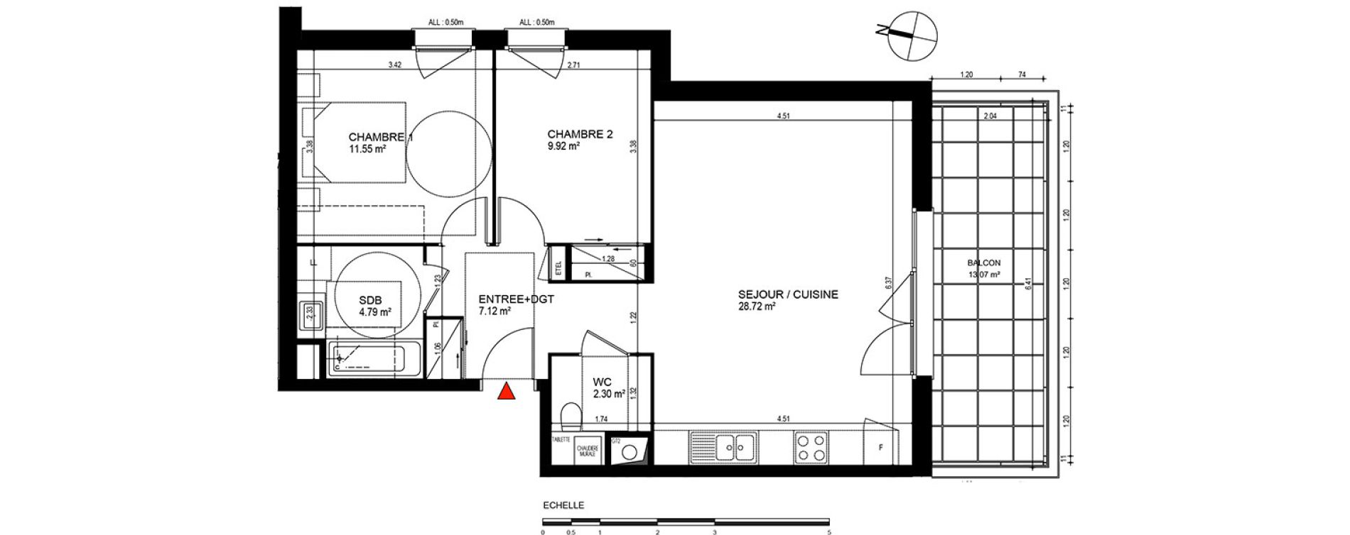 Appartement T3 de 64,40 m2 &agrave; Publier Centre