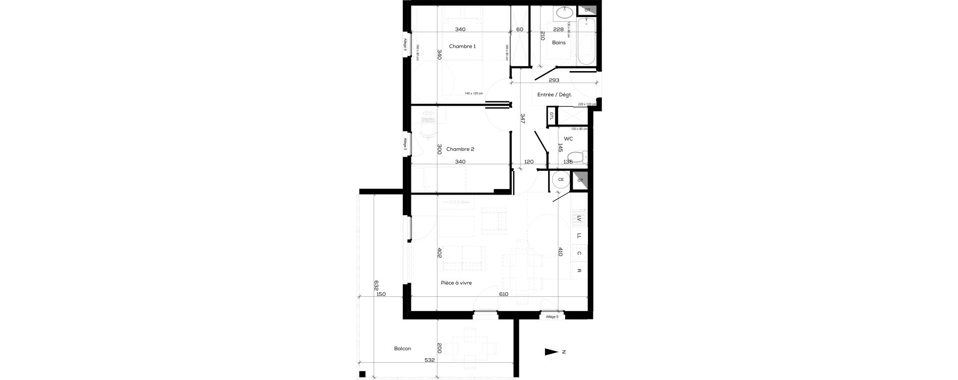 Appartement T3 de 62,87 m2 &agrave; Publier Centre