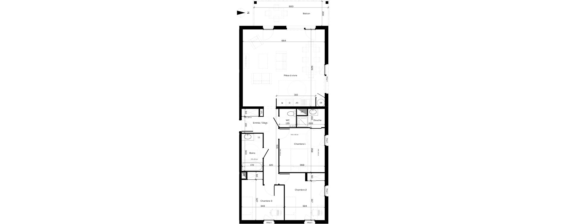 Appartement T4 de 99,53 m2 &agrave; Publier Centre