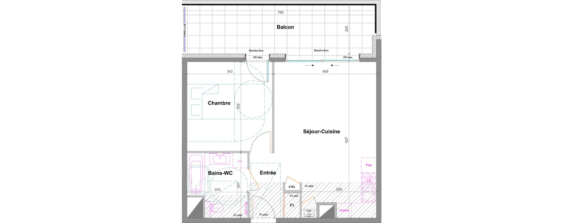 Appartement T2 de 45,18 m2 &agrave; Reignier-&Eacute;sery Centre