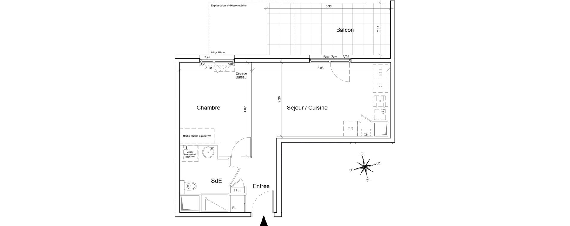 Appartement T2 de 40,31 m2 &agrave; Rumilly Centre