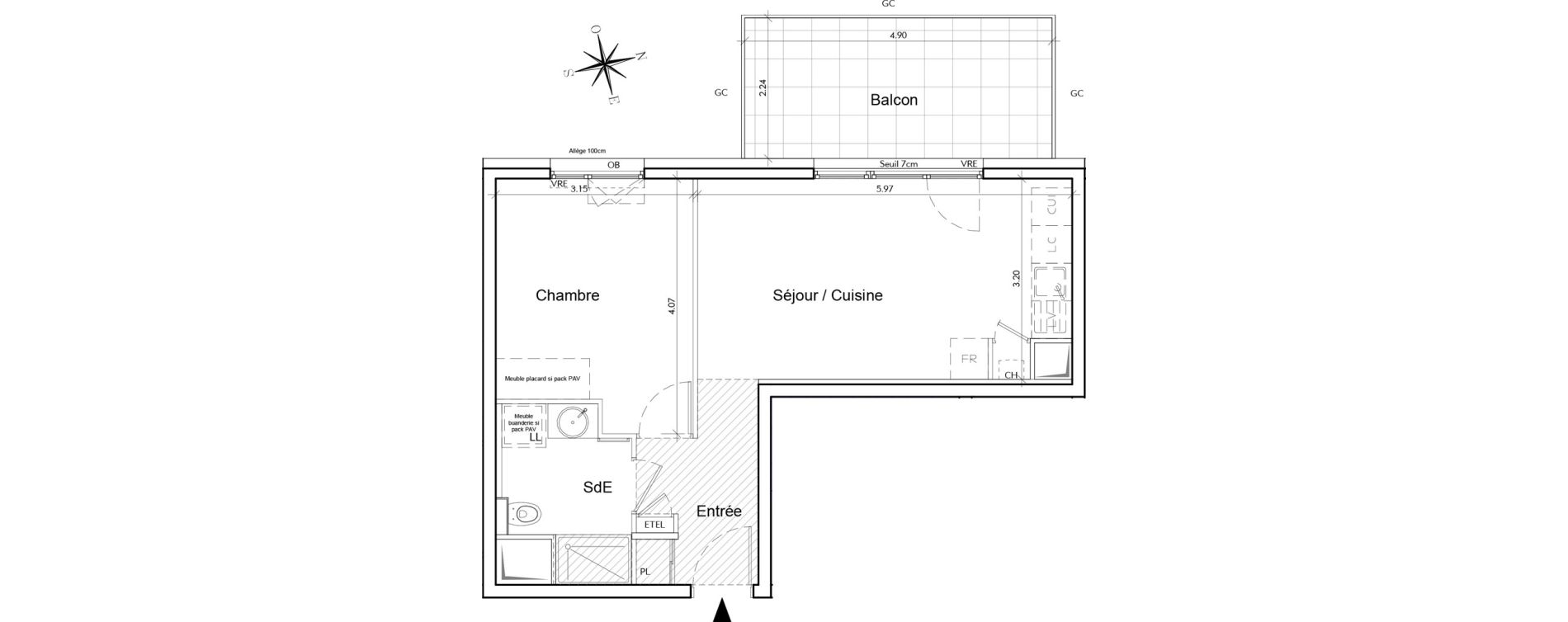 Appartement T2 de 40,81 m2 &agrave; Rumilly Centre