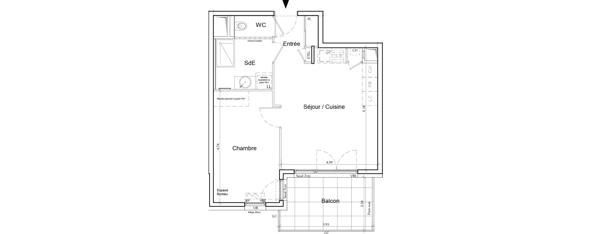 Appartement T2 de 43,37 m2 &agrave; Rumilly Centre
