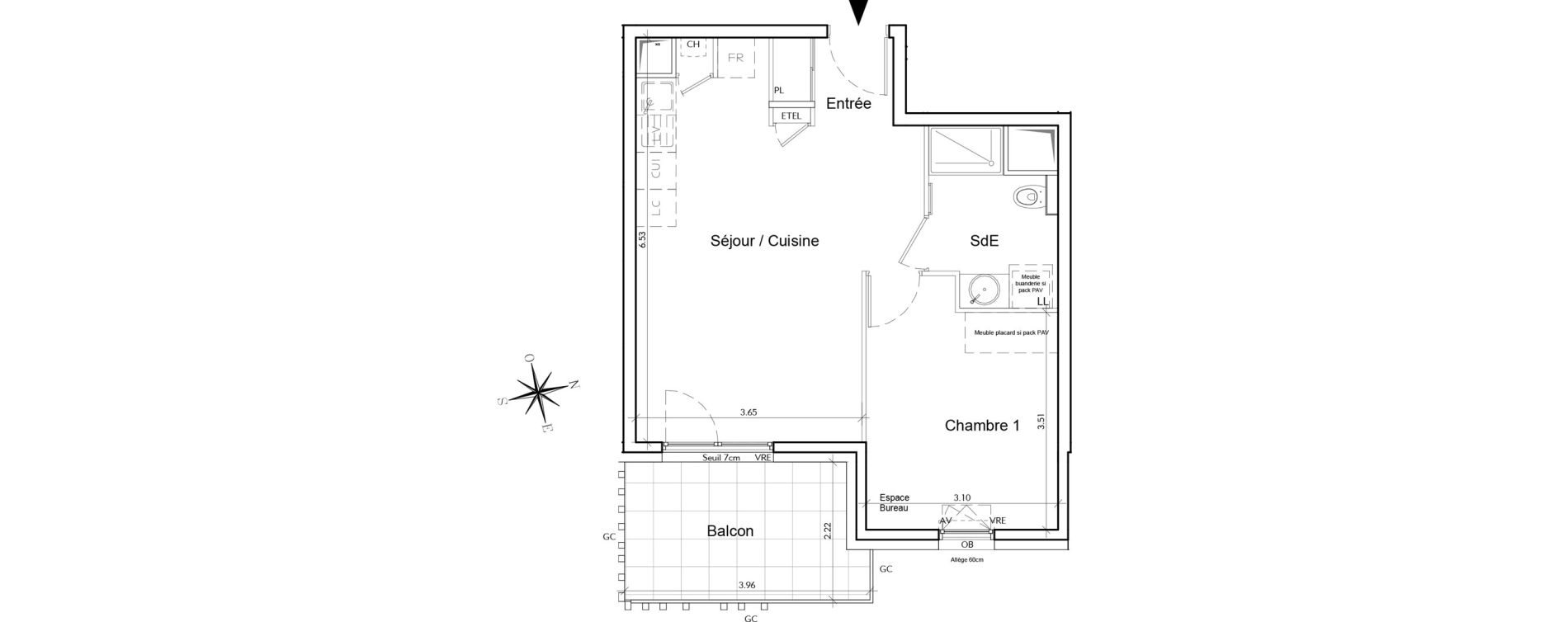 Appartement T2 de 42,85 m2 &agrave; Rumilly Centre
