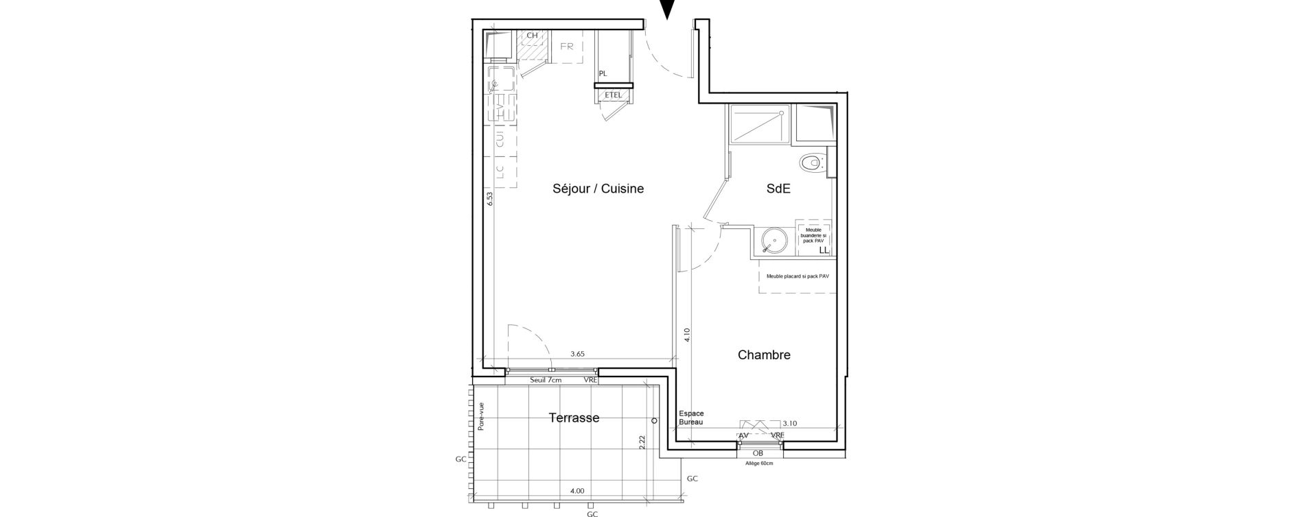 Appartement T2 de 42,83 m2 &agrave; Rumilly Centre