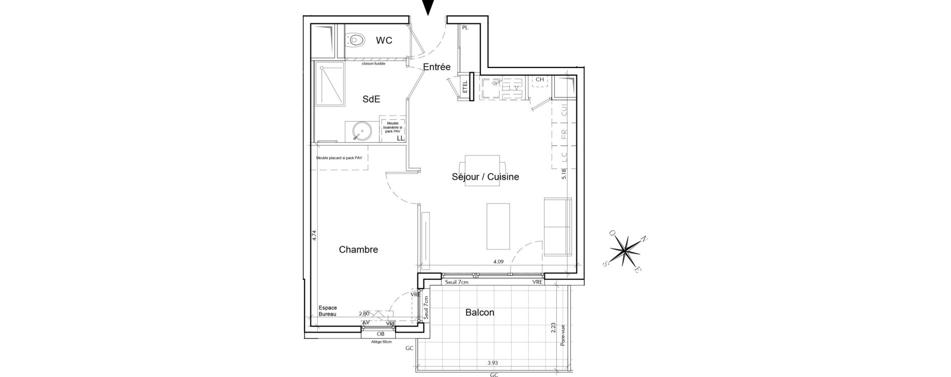 Appartement T2 de 43,30 m2 &agrave; Rumilly Centre