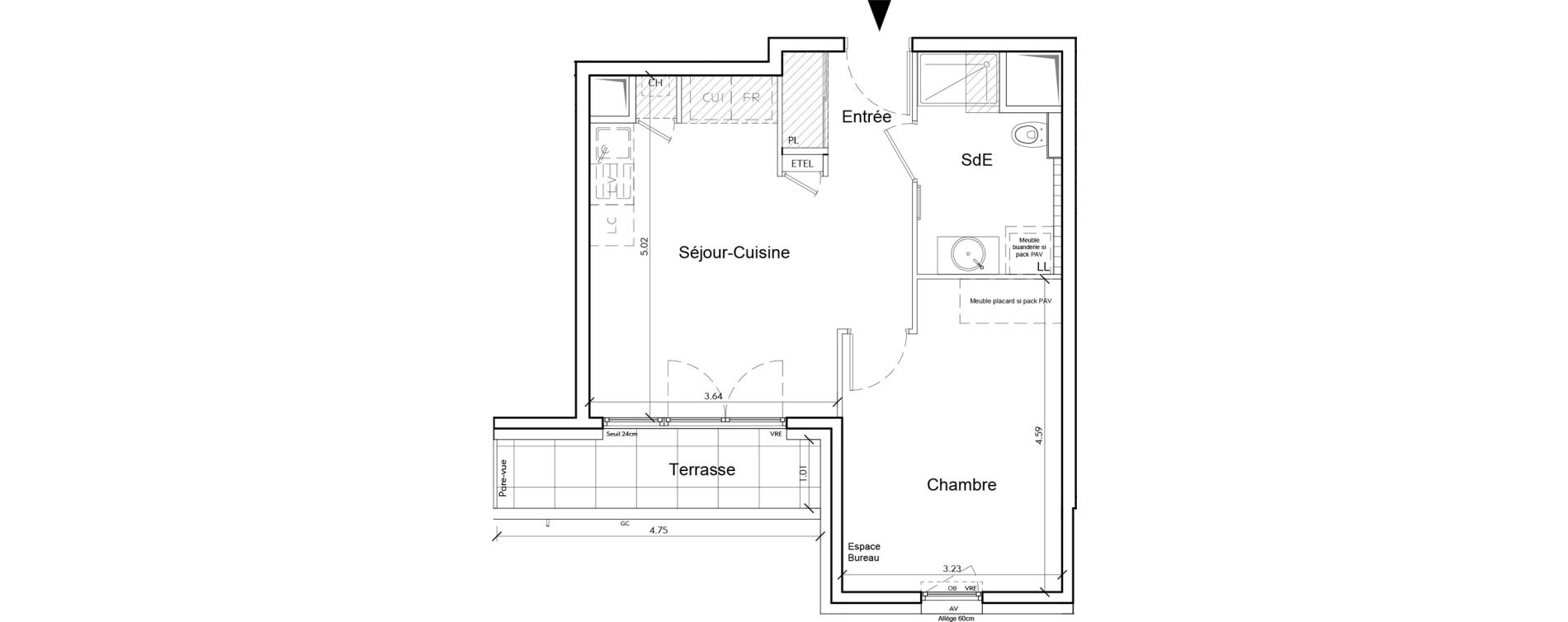 Appartement T2 de 42,10 m2 &agrave; Rumilly Centre