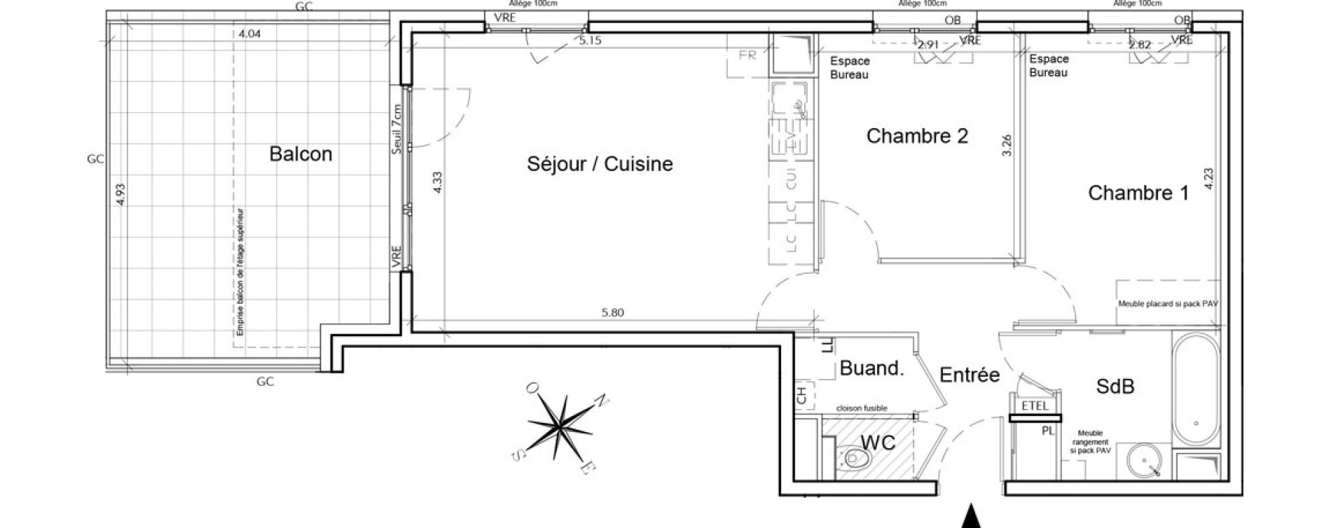 Appartement T3 de 60,64 m2 &agrave; Rumilly Centre