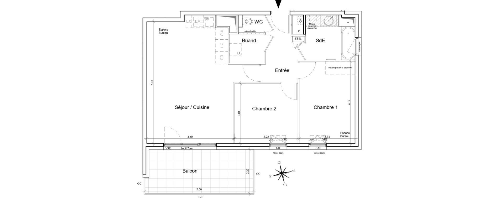 Appartement T3 de 65,04 m2 &agrave; Rumilly Centre
