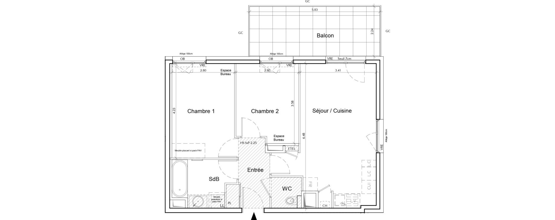 Appartement T3 de 56,14 m2 &agrave; Rumilly Centre