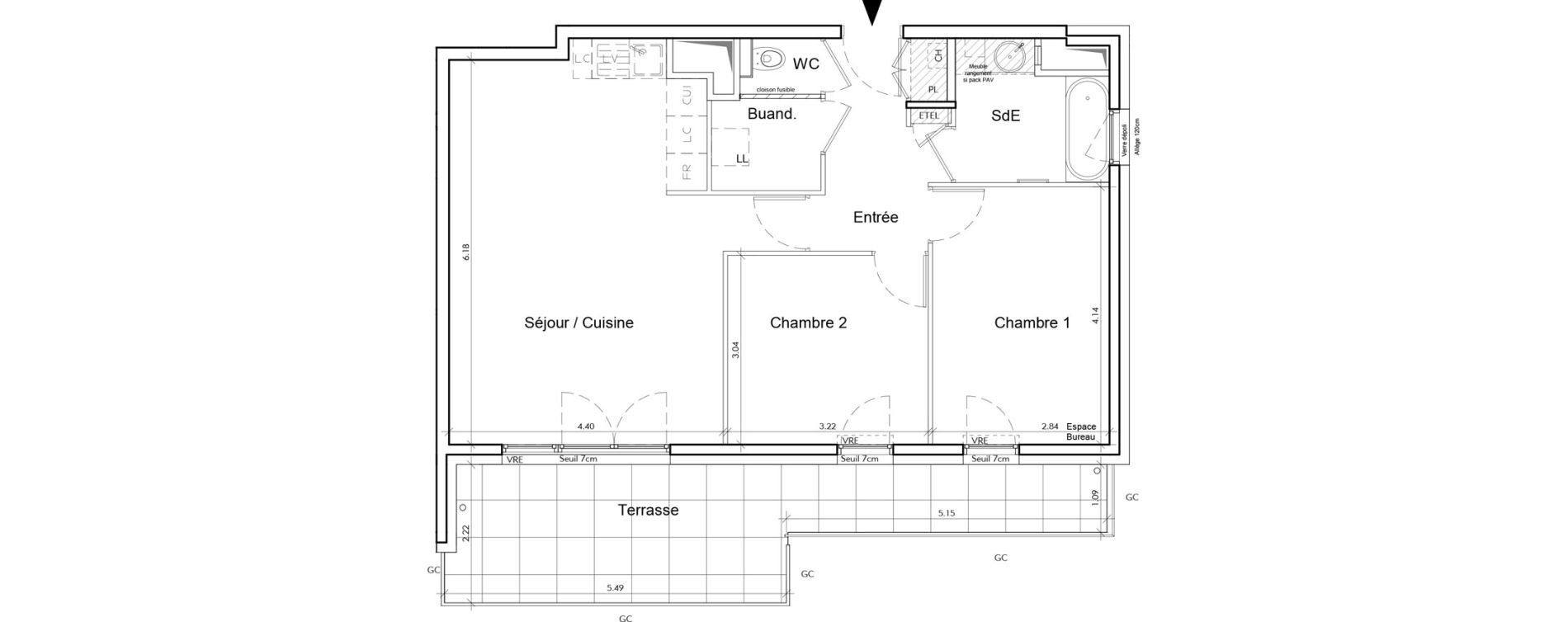 Appartement T3 de 64,68 m2 &agrave; Rumilly Centre